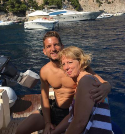 Marijke Mertens with her son Dries Mertens